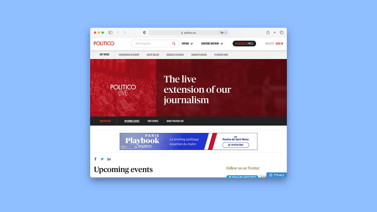 Les événements autour de son média