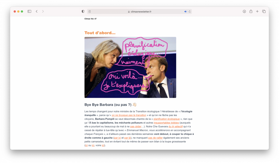 Excerpt from the Climax newsletter