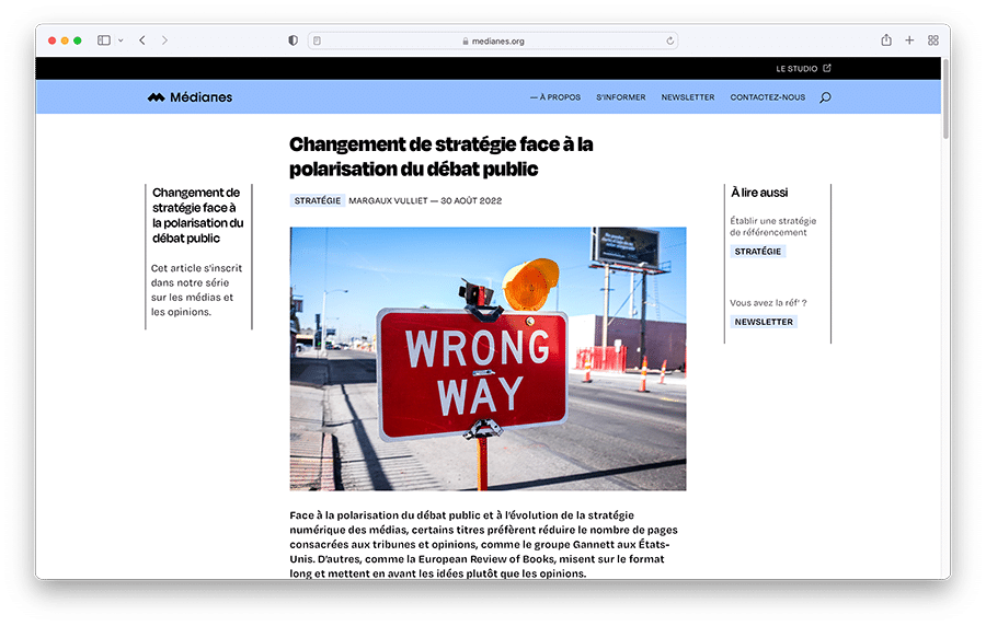 Changement de stratégie face à la polarisation du débat public