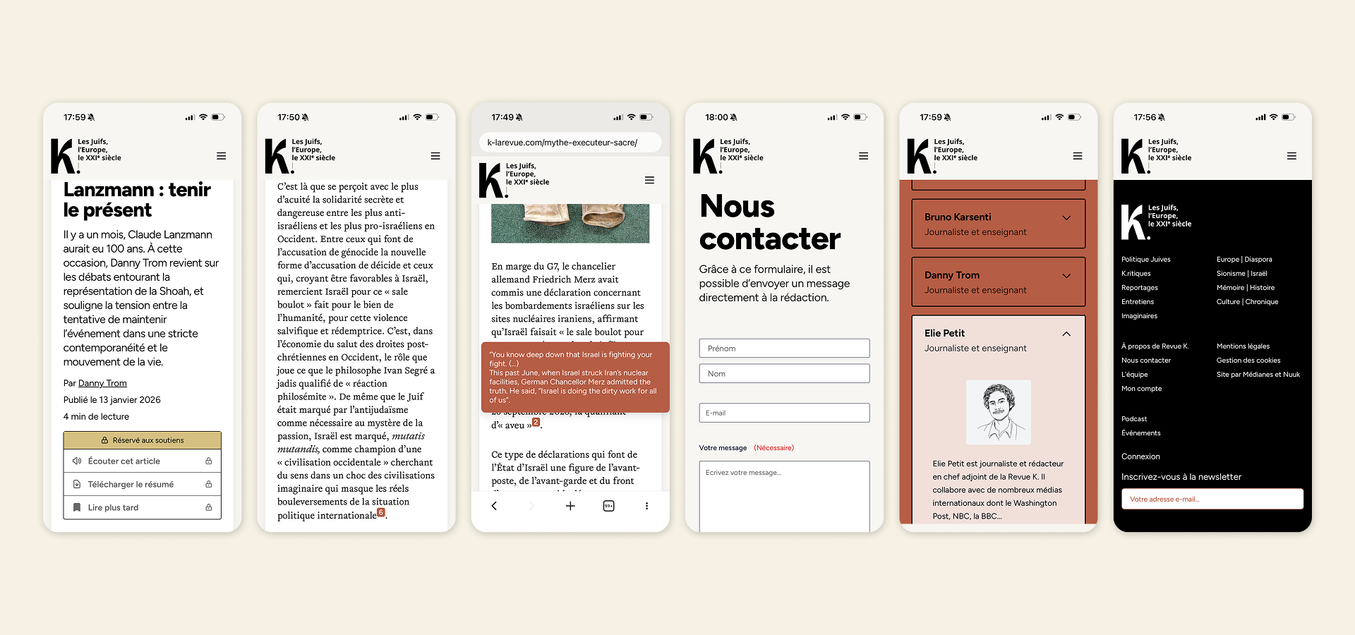 Site web Revue K par Médianes