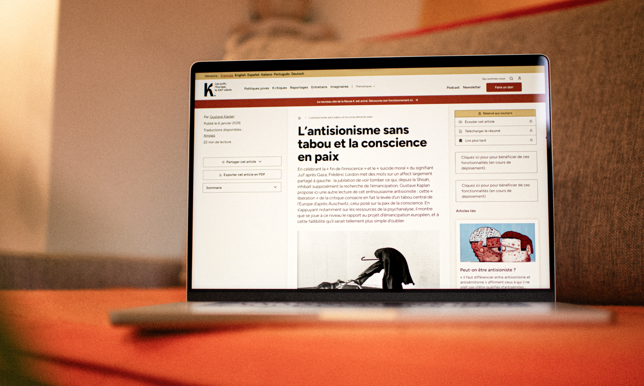 Site web Revue K par Médianes