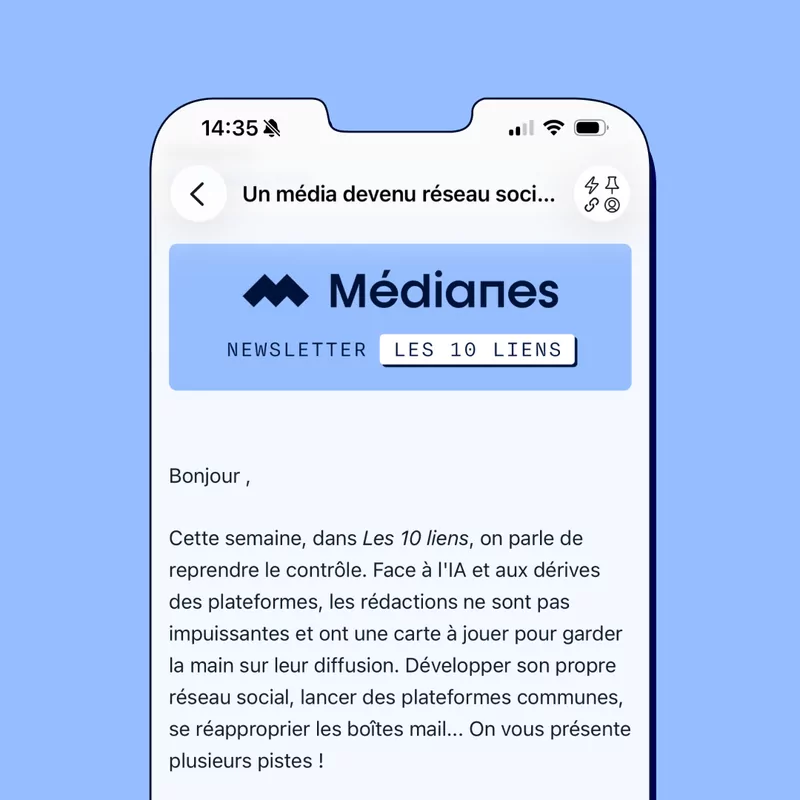 The Medianes 10 Links newsletter displayed on a smartphone.